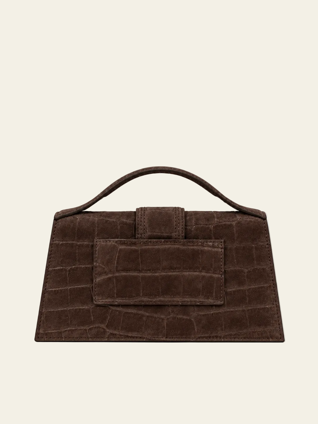Jacquemus Le Grand Bambino Croco Marrone Scuro Scamosciata