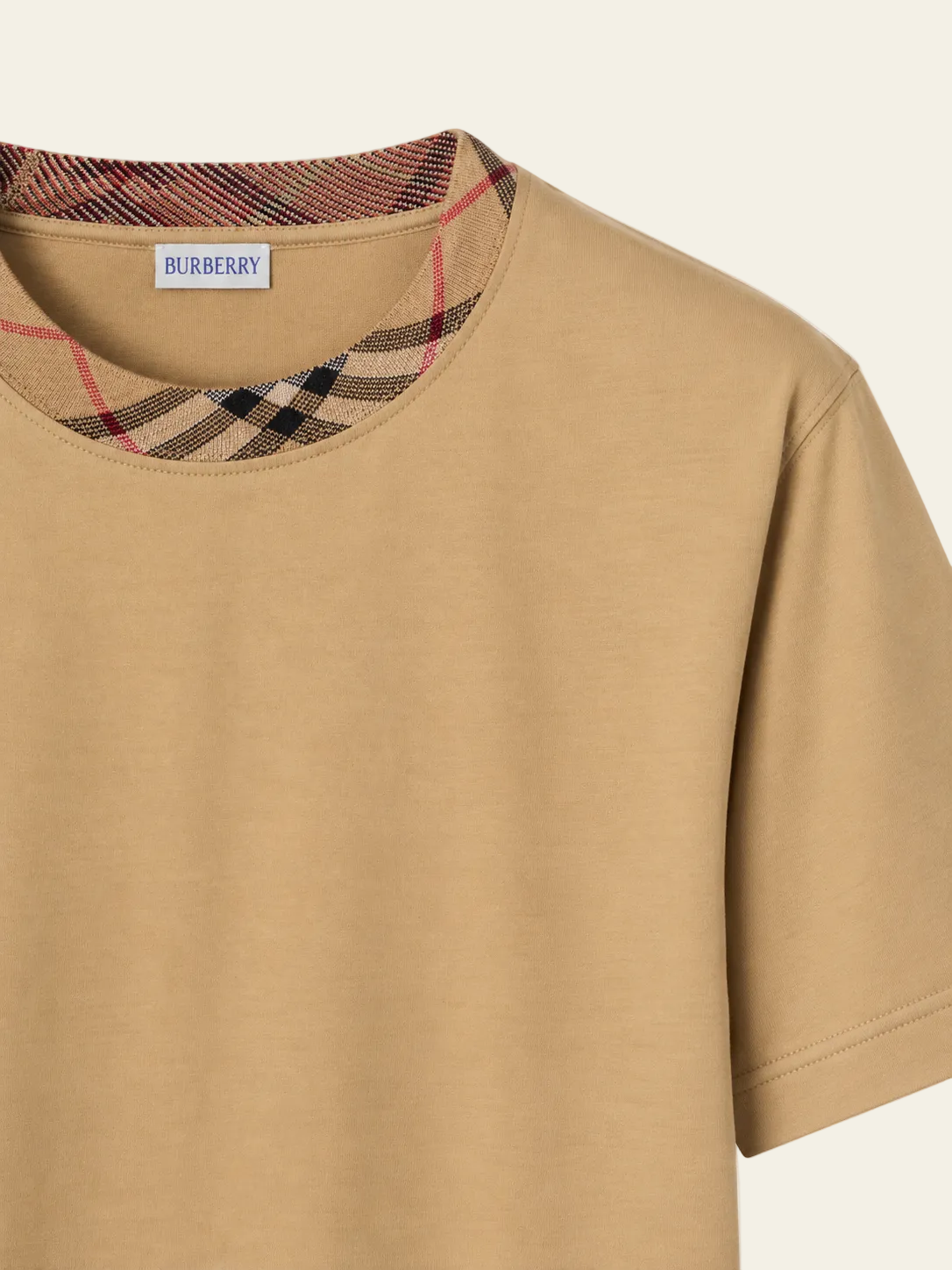 Burberry T-shirt Girocollo Check Marrone