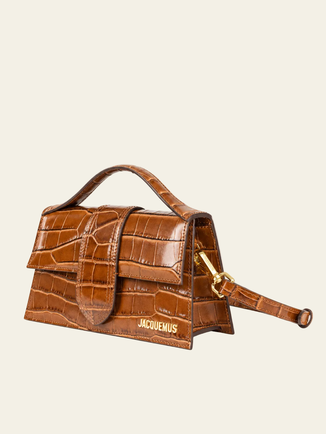 Jacquemus Le Grand Bambino Croco Marrone