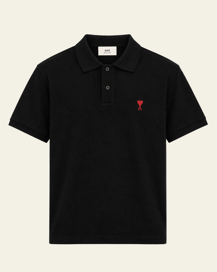 Ami Paris Polo logo "Ami de coeur" Nero