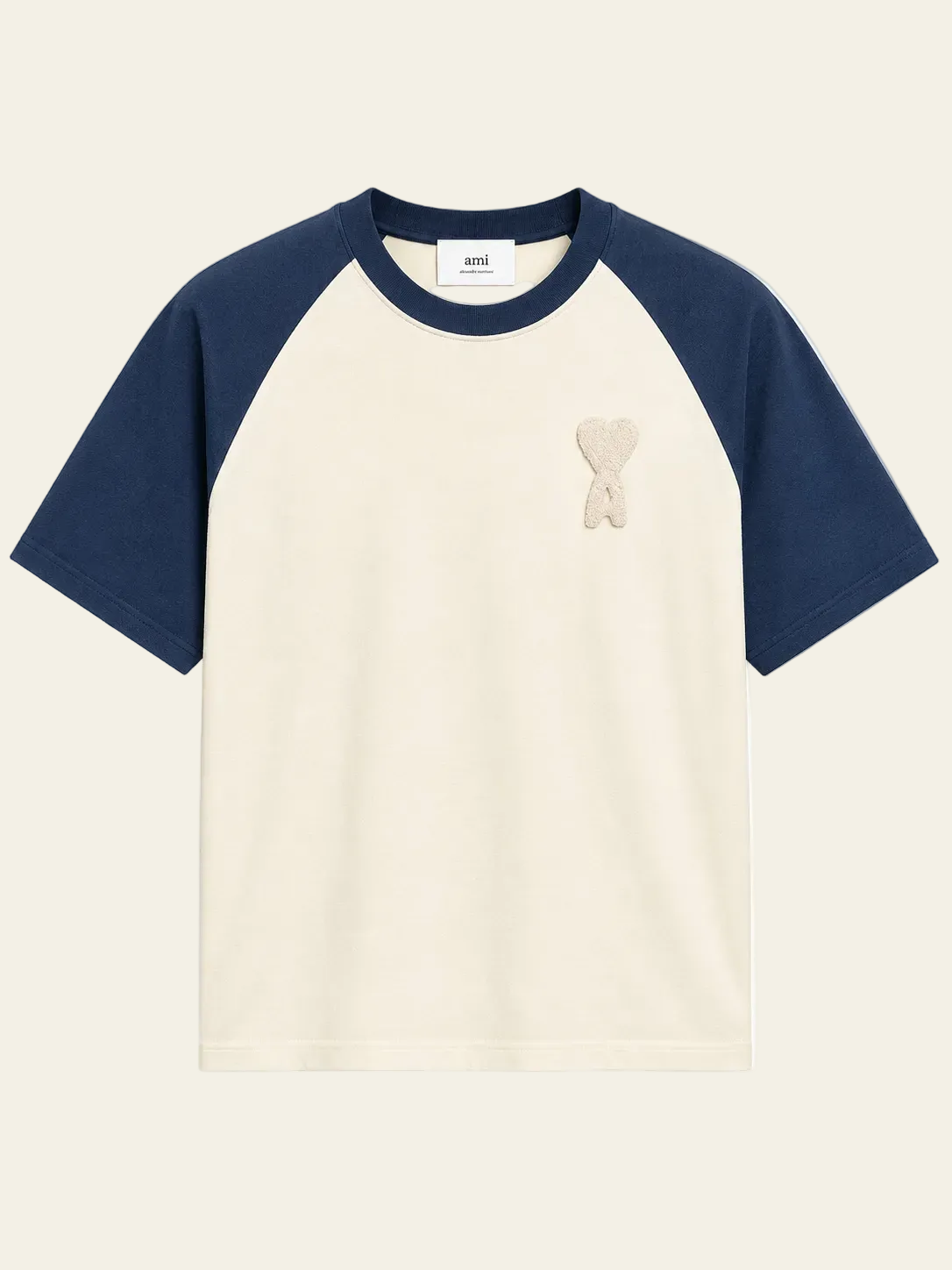 Ami Paris T-shirt logo "Ami de coeur" Beige
