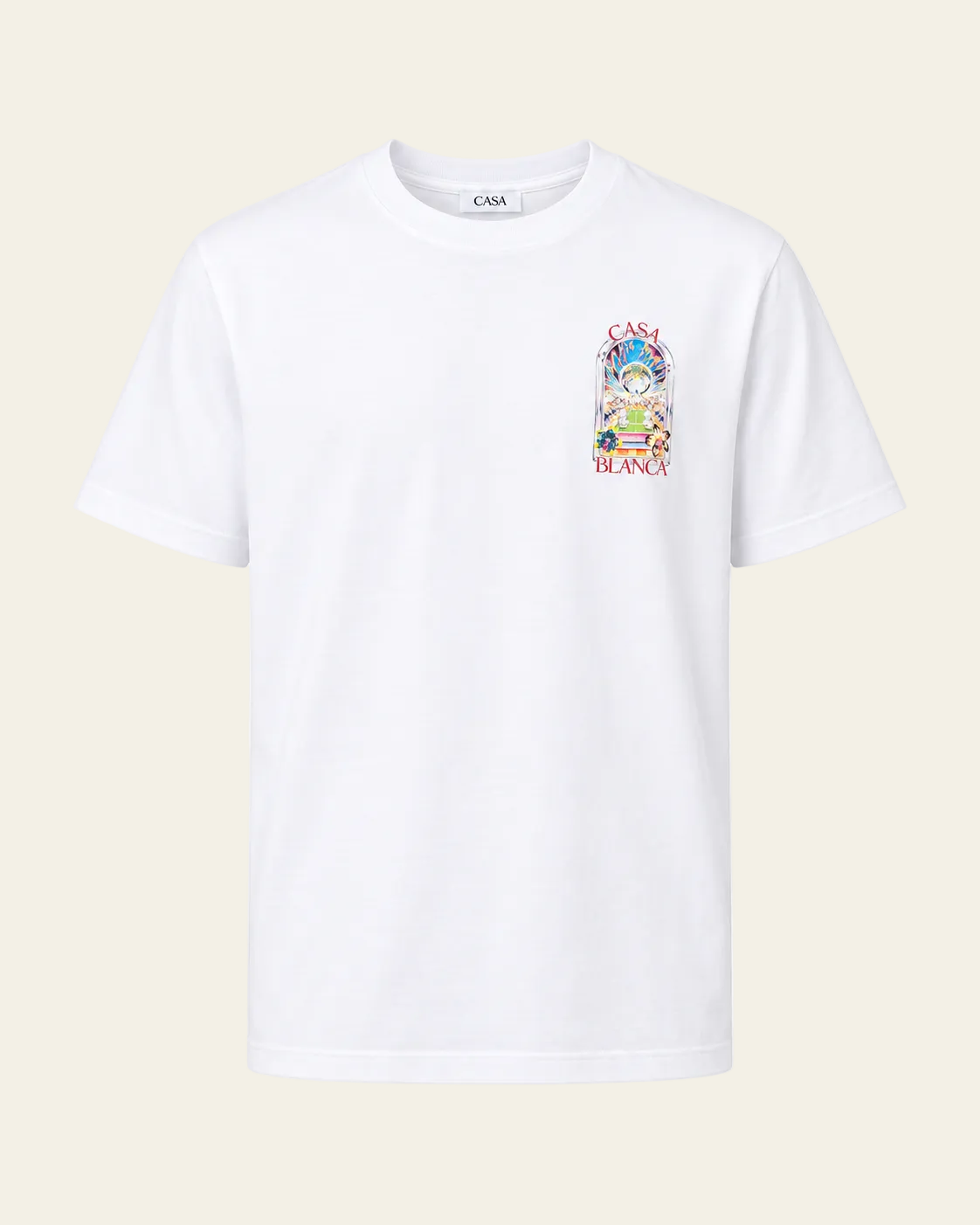 Casablanca T-shirt Tennis Landscape Bianco