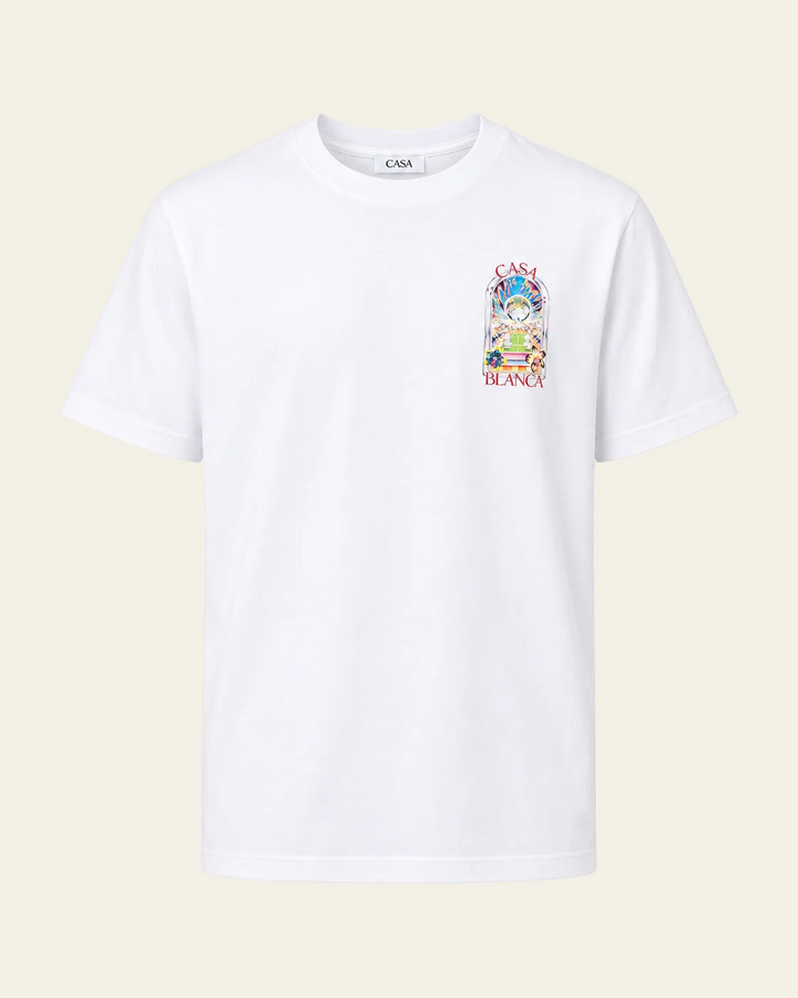 Casablanca T-shirt Tennis Landscape Bianco