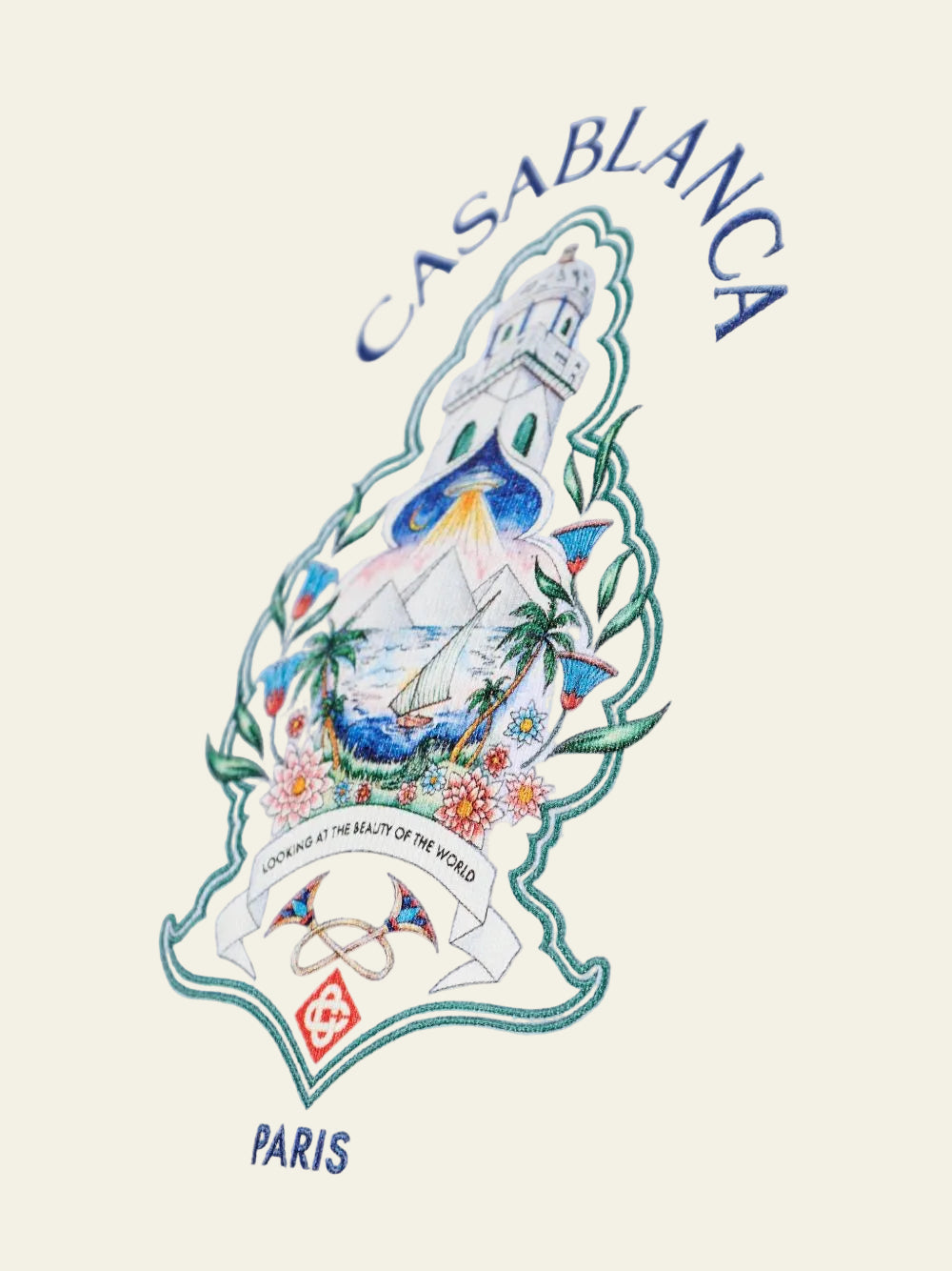 Casablanca T-shirt Hotel Emblem Bianco