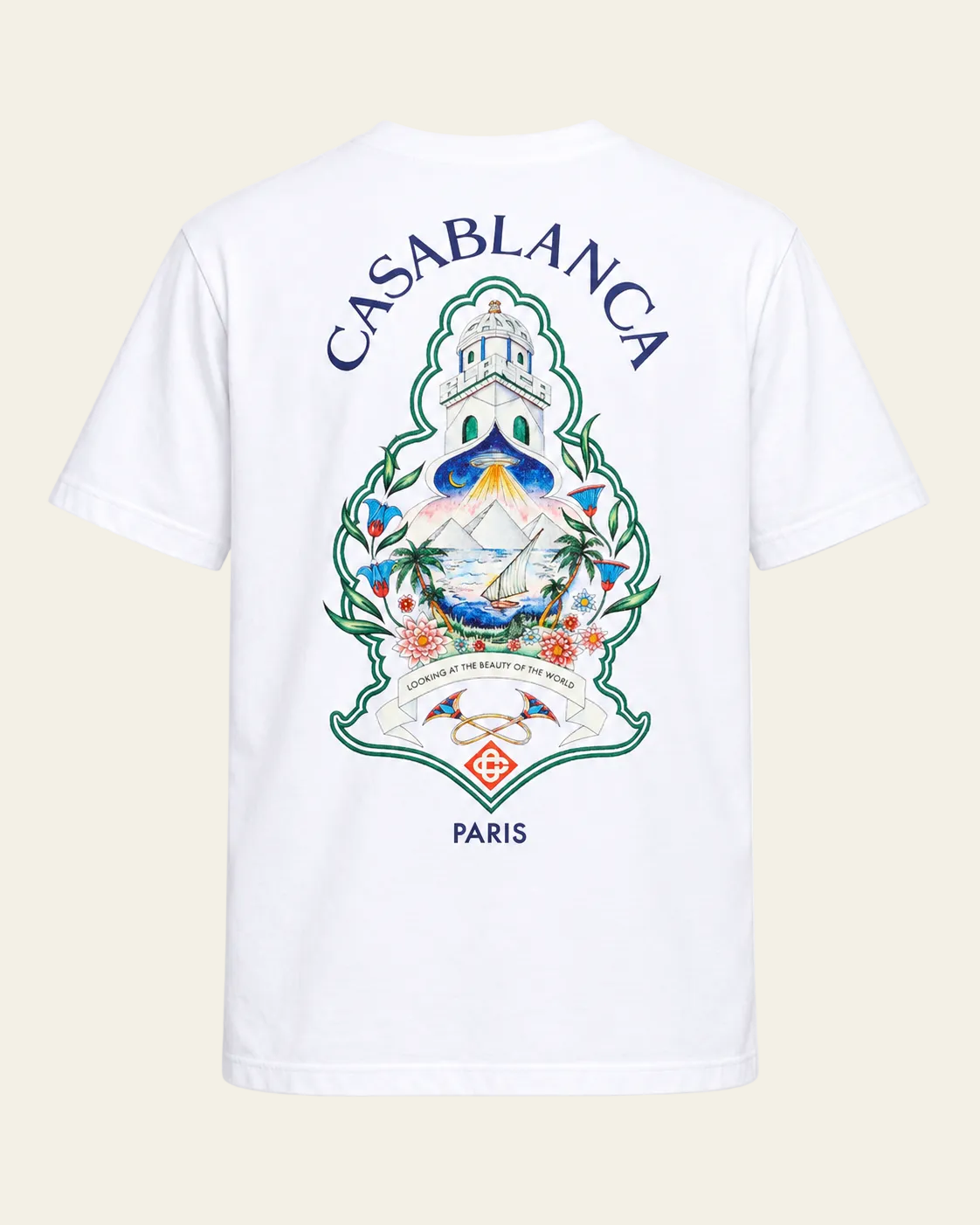 Casablanca T-shirt Hotel Emblem Bianco