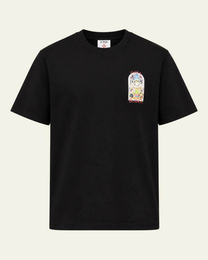 Casablanca T-shirt Tennis Landscape Nero